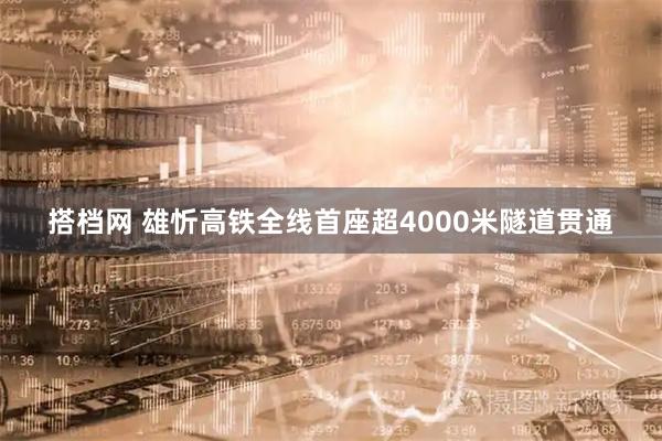 搭档网 雄忻高铁全线首座超4000米隧道贯通