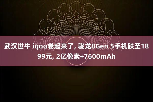 武汉世牛 iqoo卷起来了, 骁龙8Gen 5手机跌至1899元, 2亿像素+7600mAh